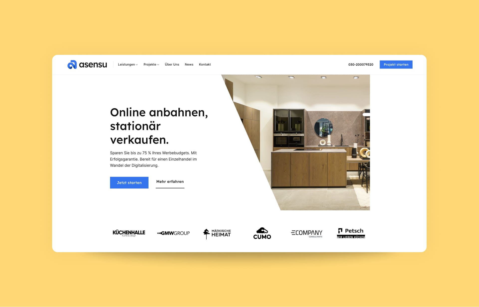 Desktop Asensu - Kitchen website example - Flatsome Theme