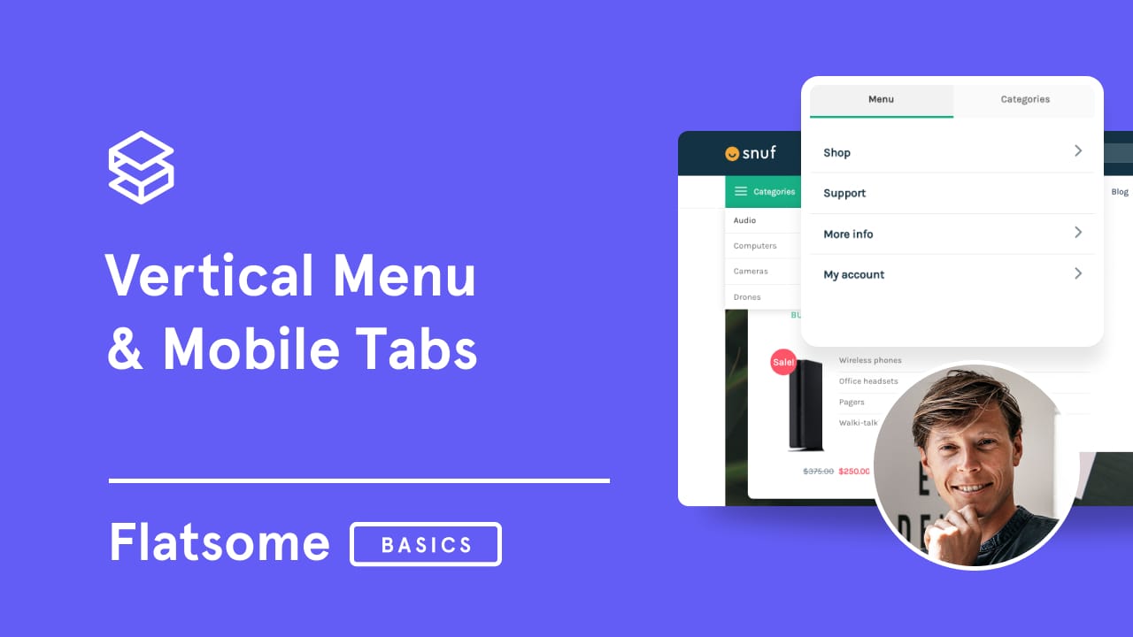 Vertical Menu and Mobile Tabs in Flatsome Theme